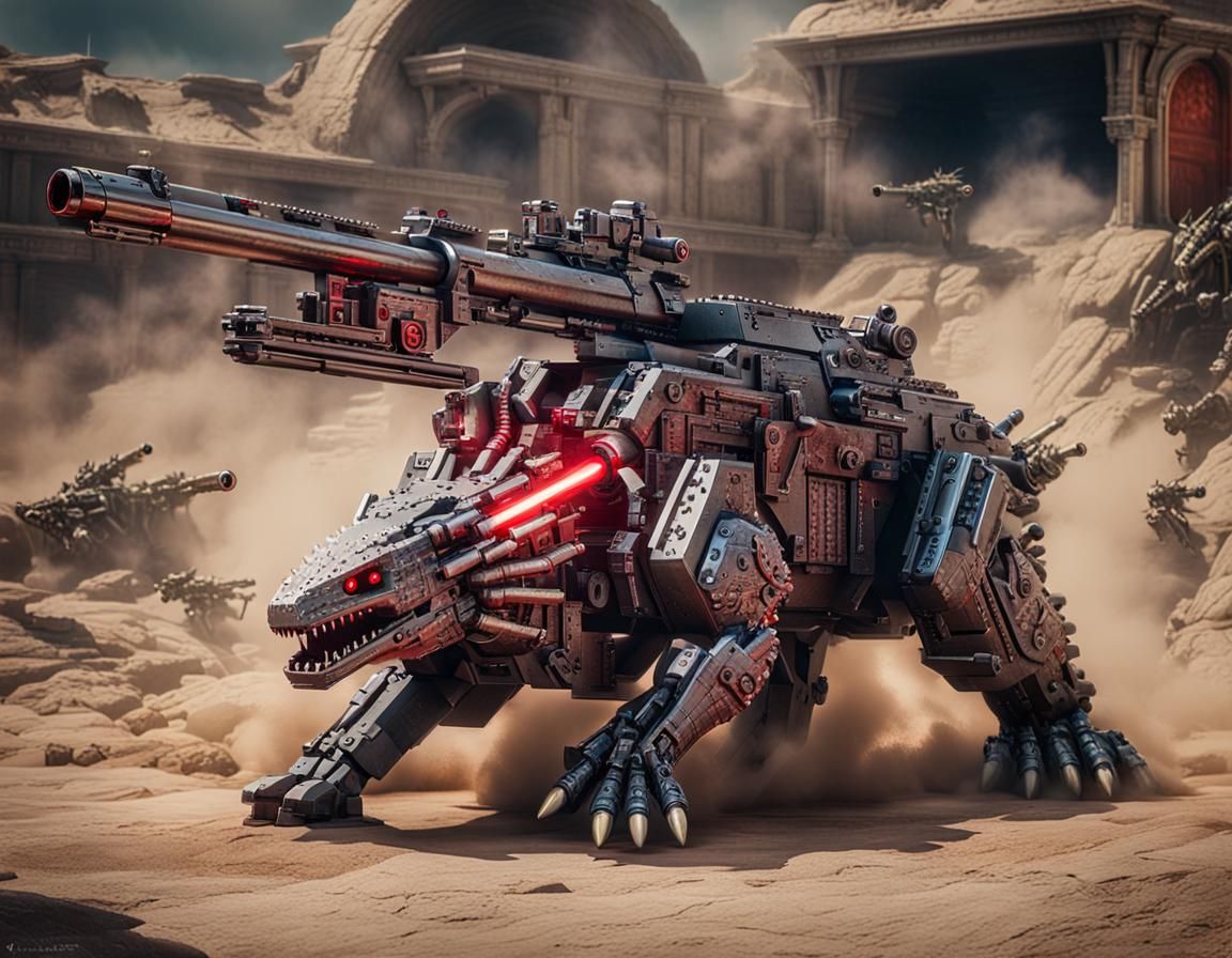 Cerberus Zoid on Battlefield with Cannons