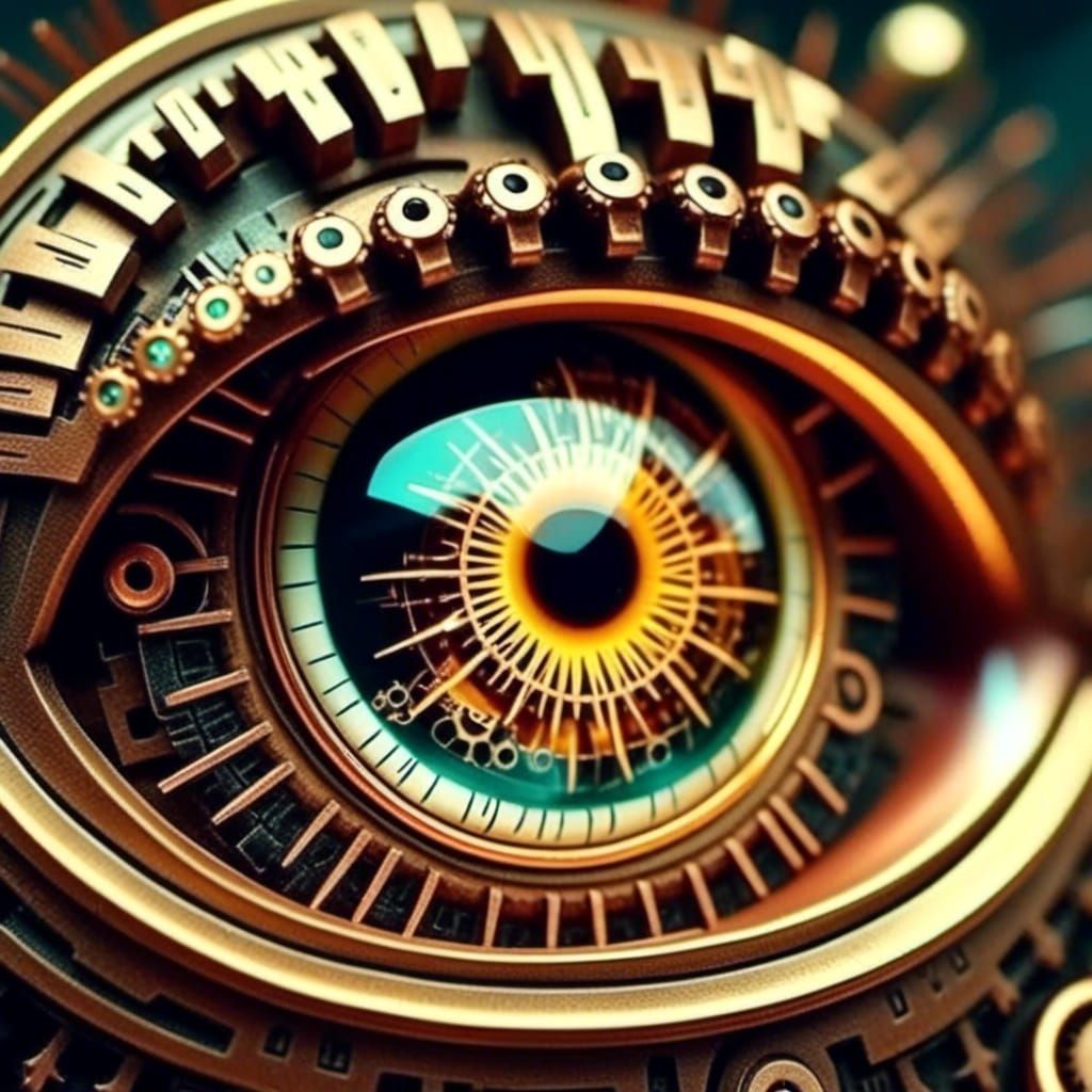 Intricate Steampunk Eye Concept Art in Macro Shot