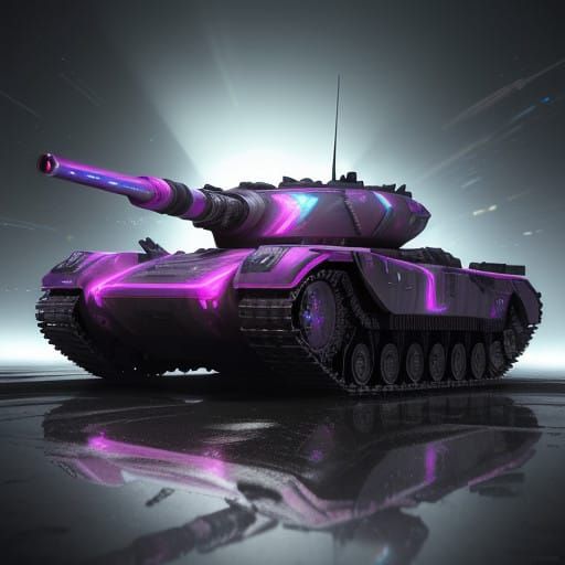 Cyberpunk Tank in Metallic Neon Pink with Pearlescent Glow a...