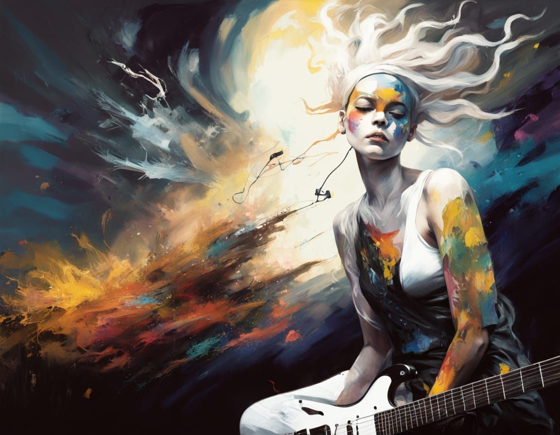 Vibrant Street Art Portrait in Graffiti Style