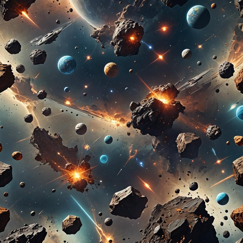 Cosmic Vista: A Space Scene in Detailed Matte Painting