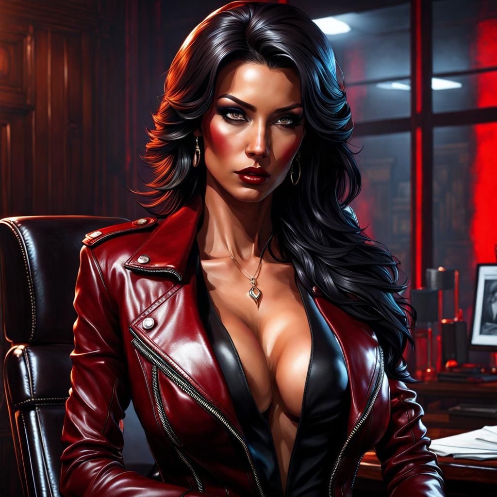 Italian Mistress Portrait in Splash Art Style