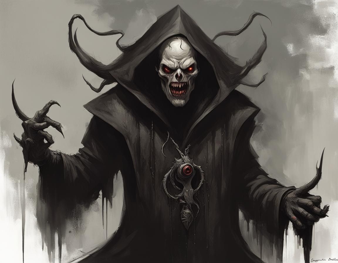 Sinister Monster in Dark Fantasy Style