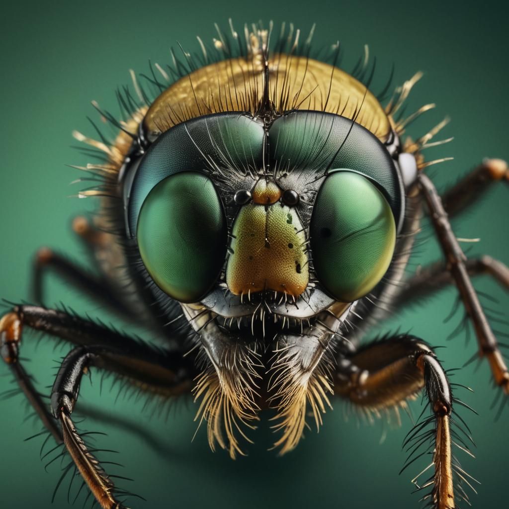 Hyper-Realistic Macro of a Fly's Eye