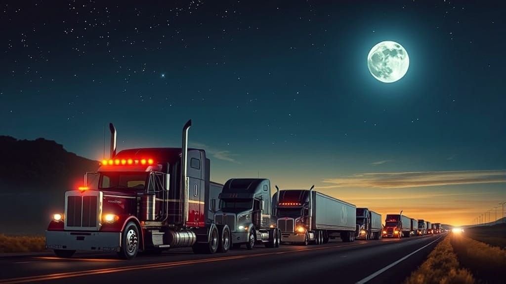 Rockin' Convoy Rolls Through the Night in a Vibrant Aestheti...