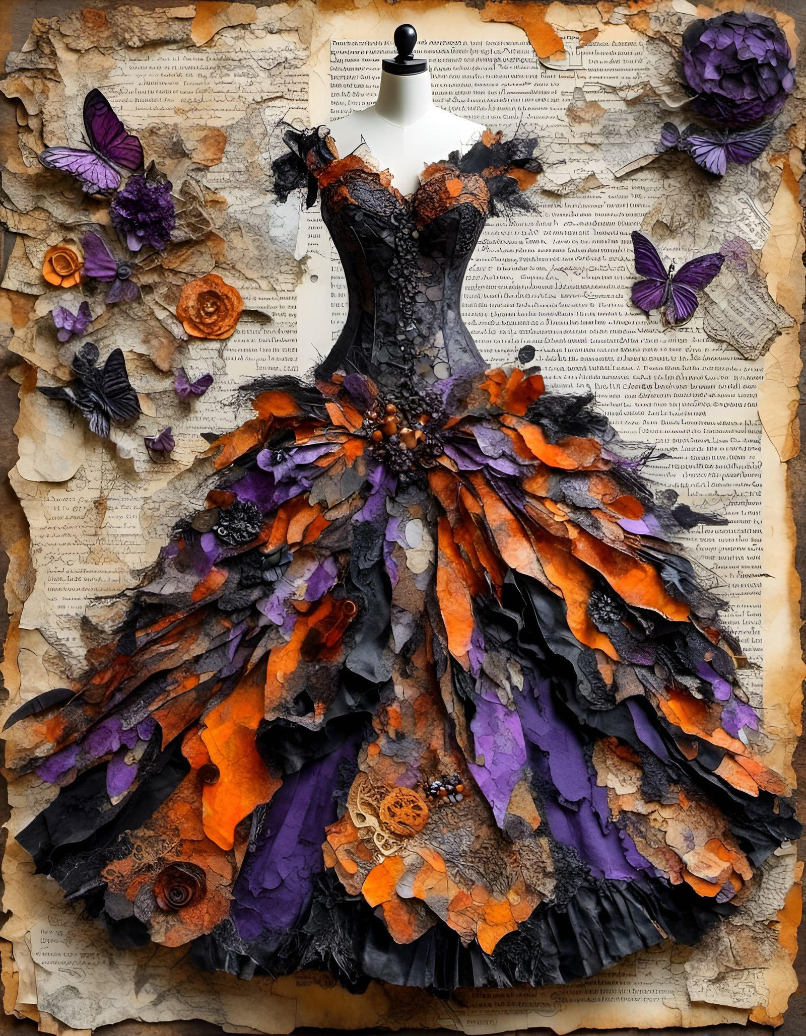 Halloween Ball Gown Collage
