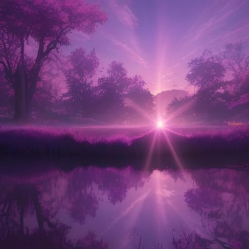 Beautiful purple sunset with magenta accents and pink accent...