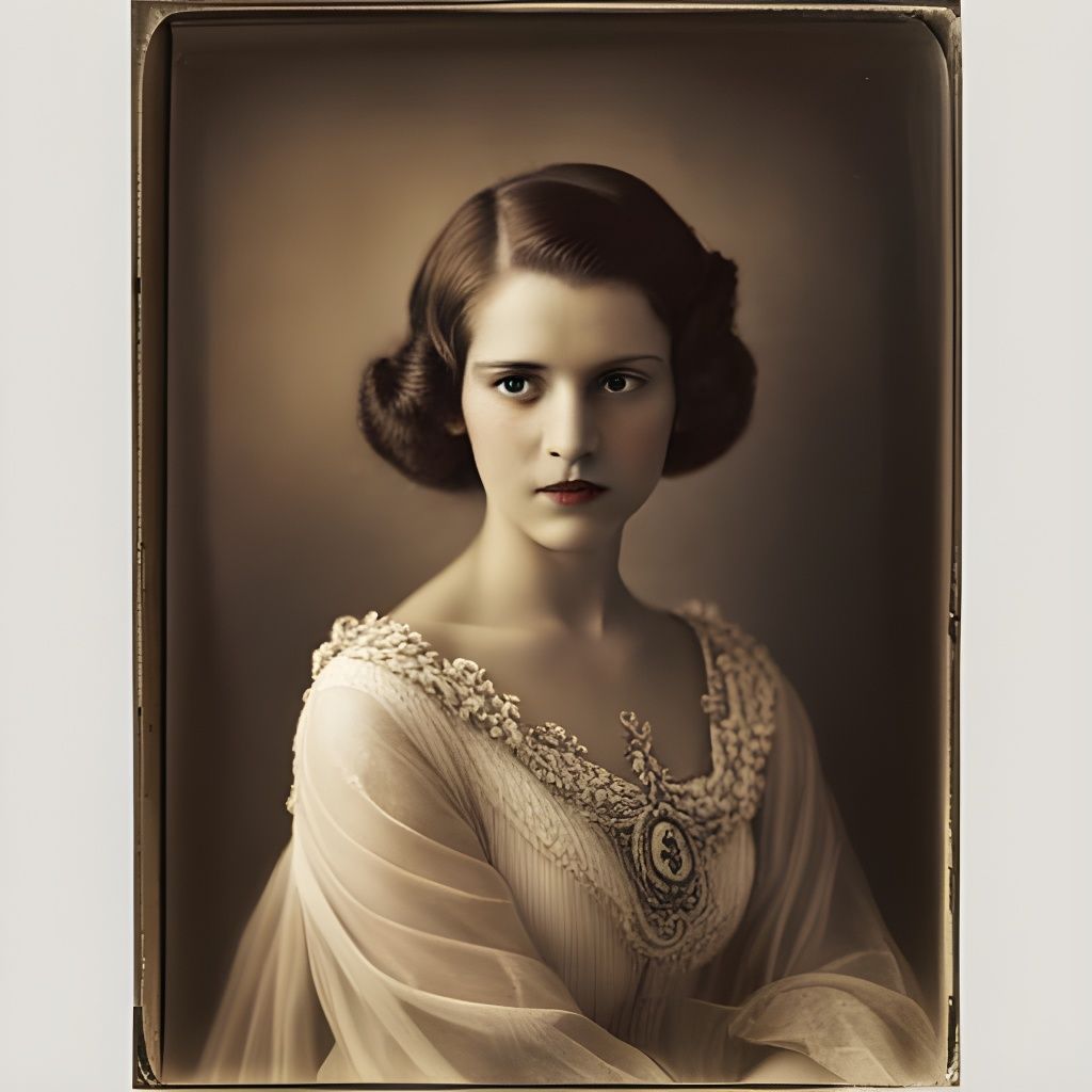 Vintage Photo of a Beautiful Woman in Sepia