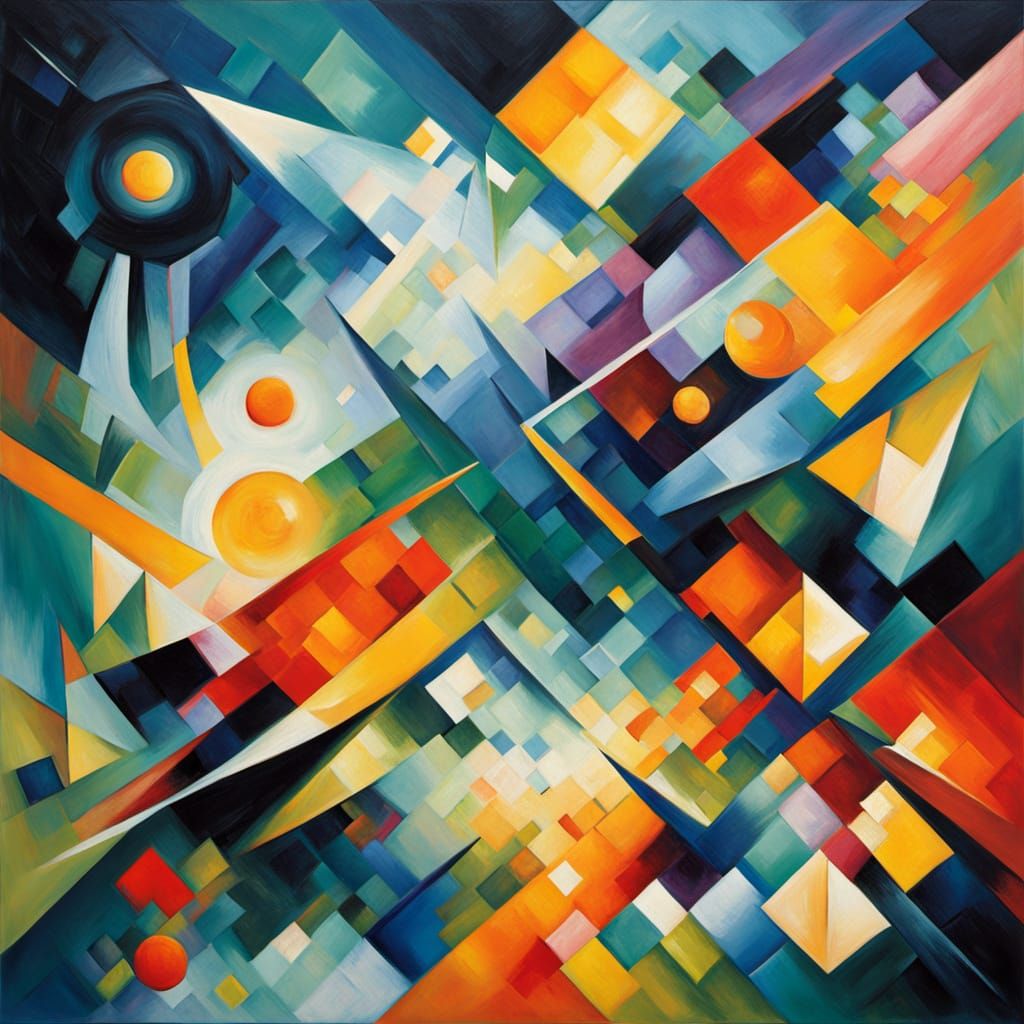 Abstract Cubism Star in Ethereal Fantasy Setting