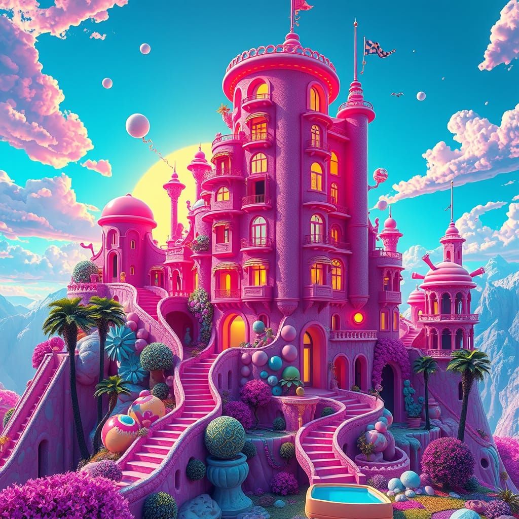 Surreal Candyland Landscape in Hyper-Realistic Style