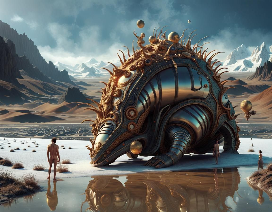 Outerspace Fashion Show in Hyperrealistic Style