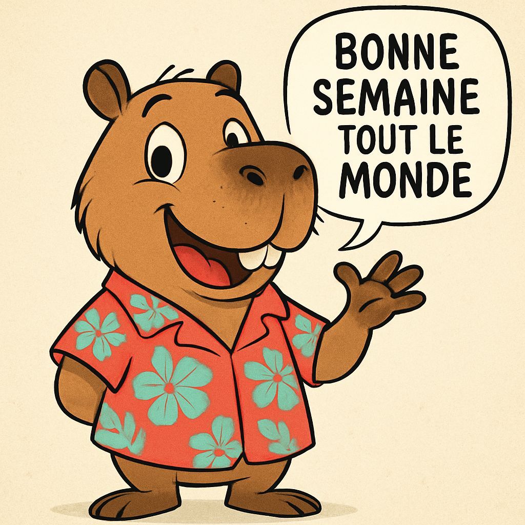 Cute Capybara in Hawaiian Attire Poses for Tex Avery-Style C...