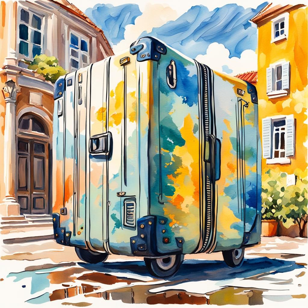 Summer Travel Logo in Gouache Style