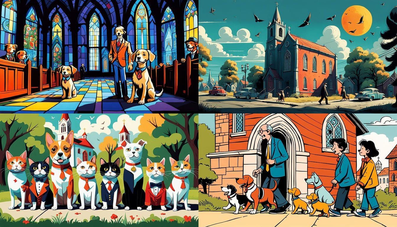 Furry Flock Gather at Whimsical Faithful Felines' Church