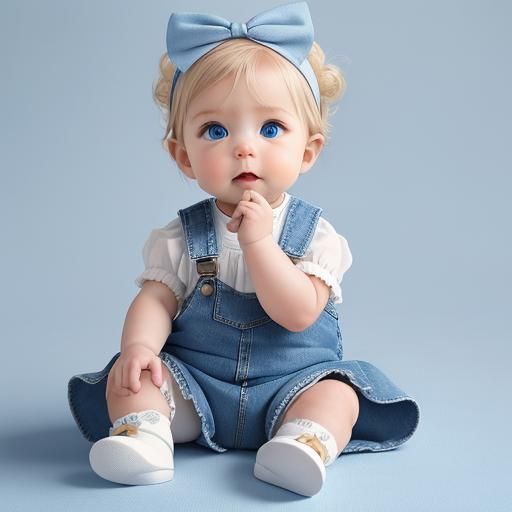 Baby Portrait for Kid Fashion Magazine, Hyperrealistic Style