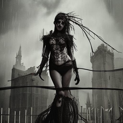 Bleeding Black heart with barb wire wrapped around it& gothic vibes