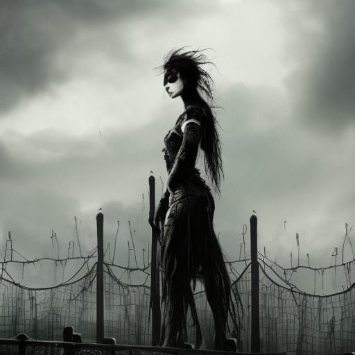 Bleeding Black heart with barb wire wrapped around it& gothic vibes