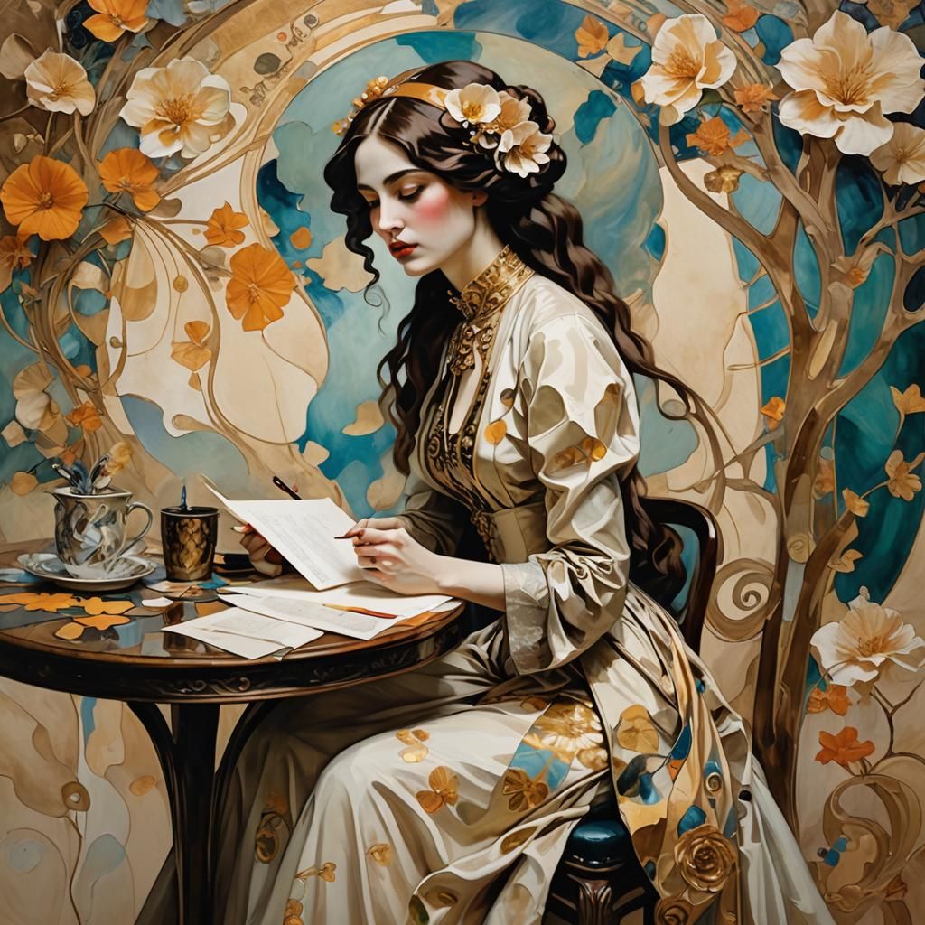 Woman writing a letter