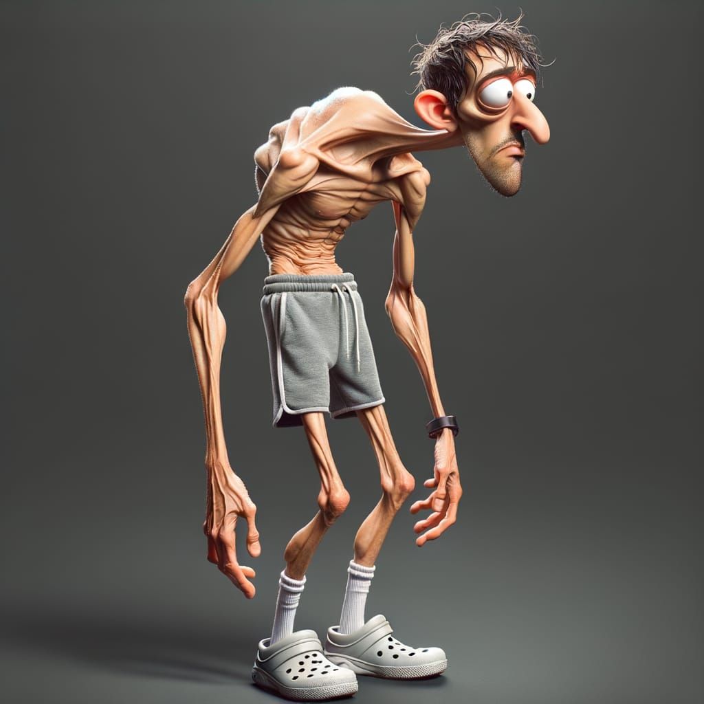 Grotesque Cartoon Man in 8K Resolution