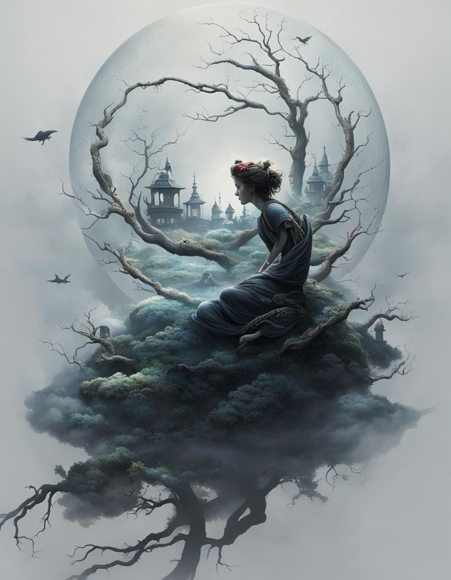 Surreal Stargate Scene in Fantasy Art Style