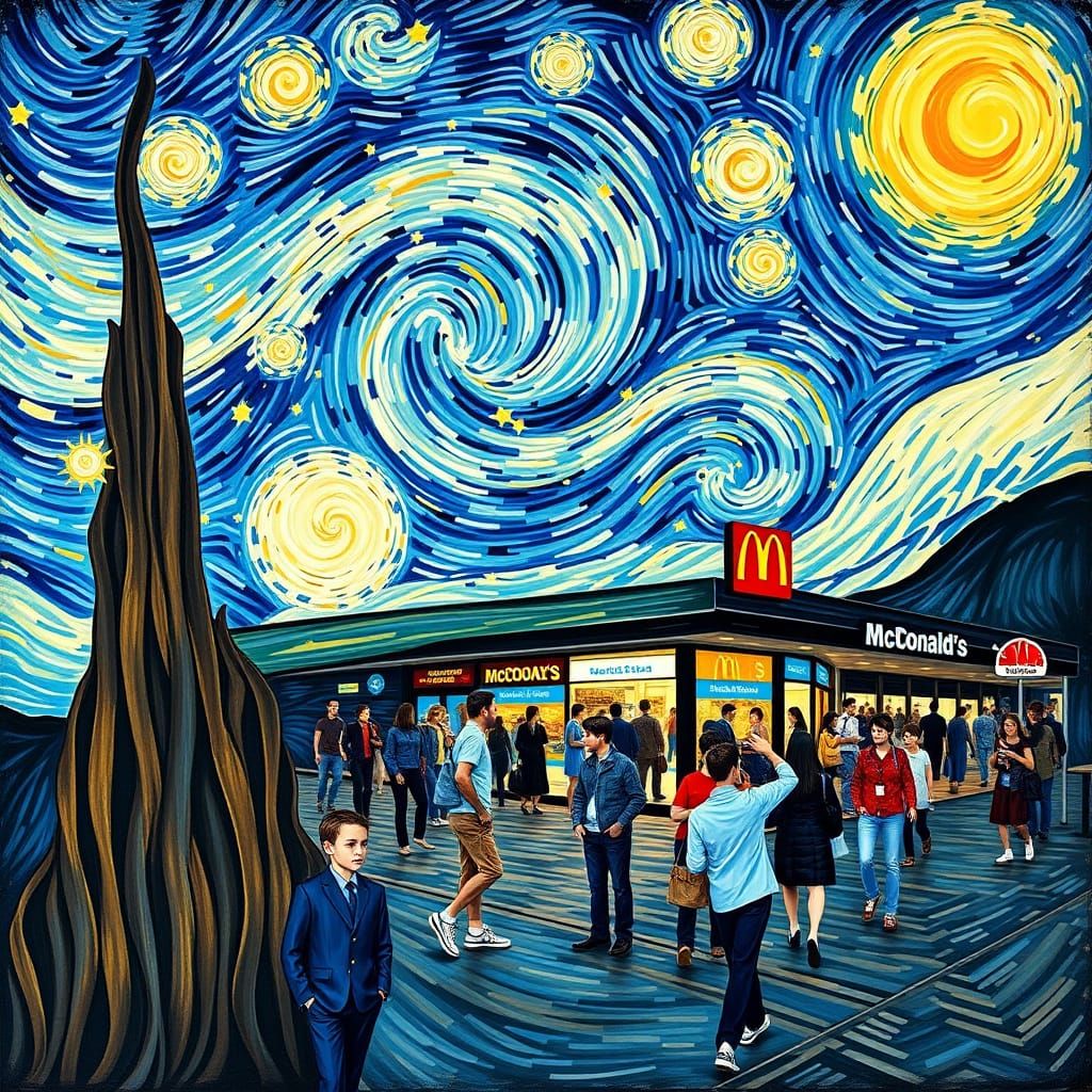 McDonald's in Starry Night Style
