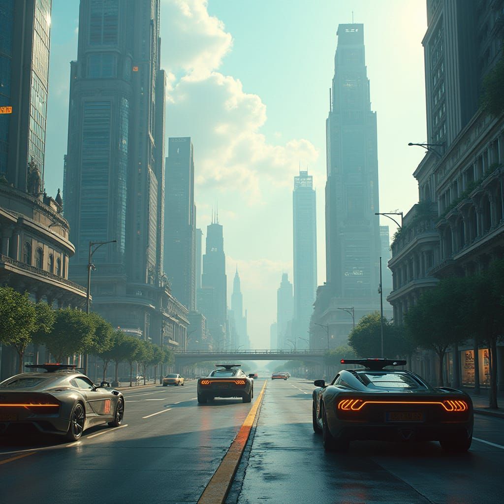 Futuristic Utopia with AI-Powered Guardians