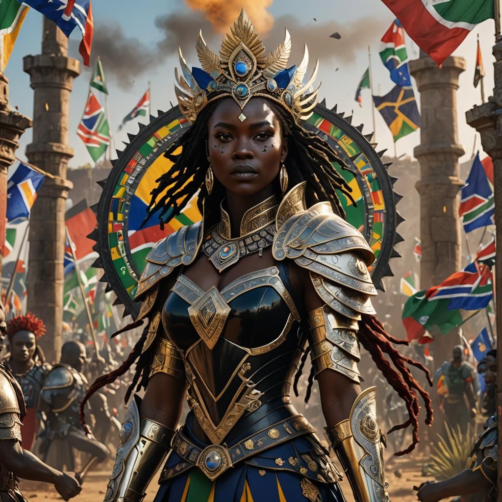 South African Queen in Detailed Matte Painting