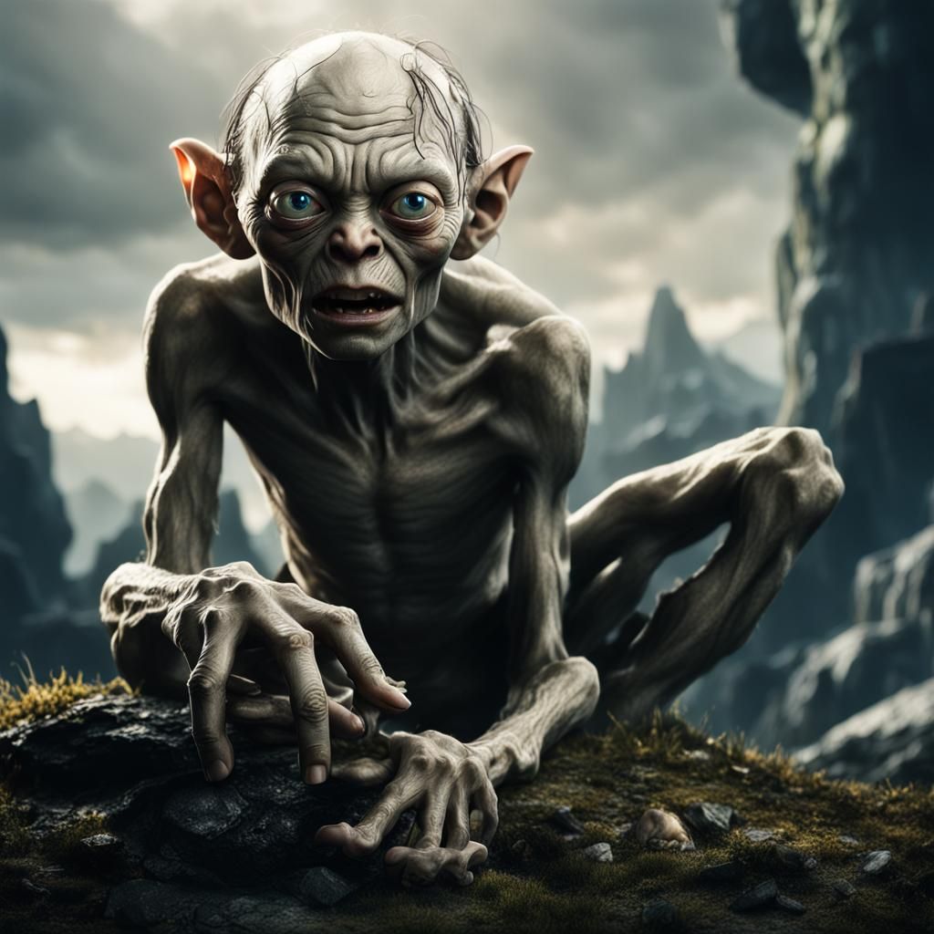 Hyperrealistic Gollum from Lord of the Rings