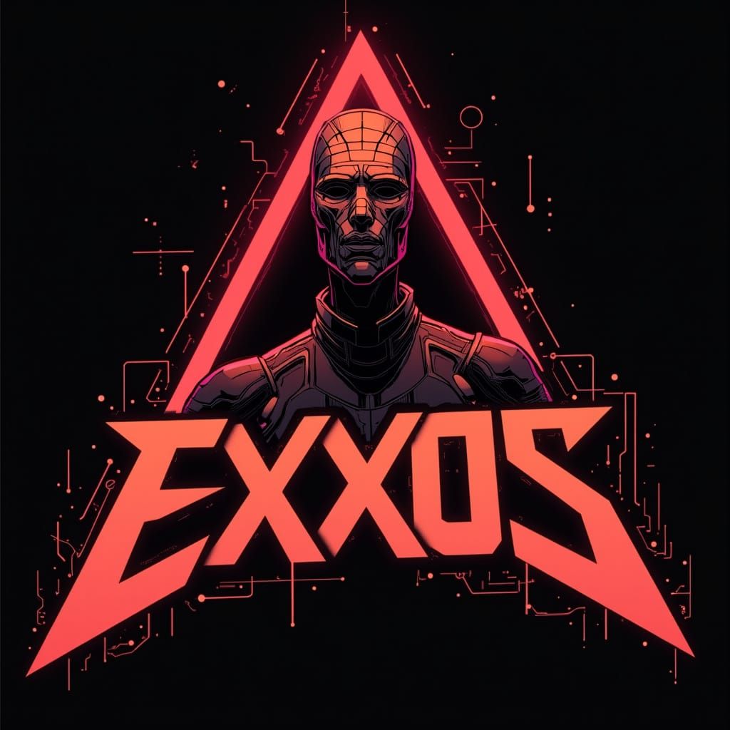 EXXOS: Sci-Fi Circuitry in Synthwave Neon Retro Style