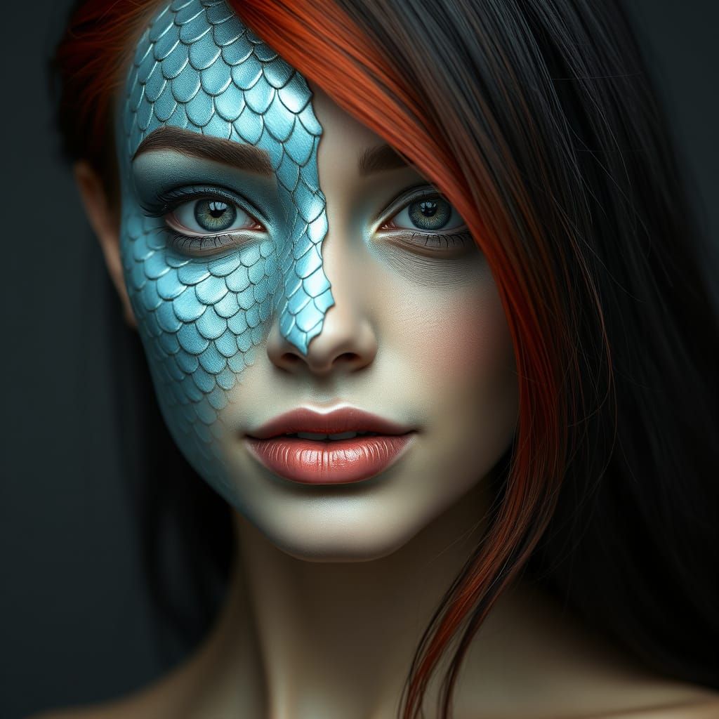 Breathtaking Hyperrealistic Portrait of a Woman with Heteroc...