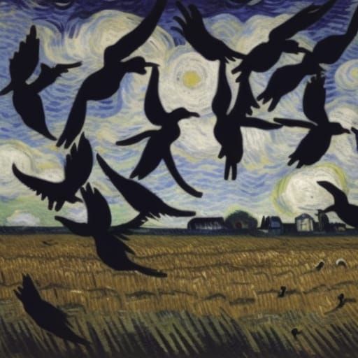Vincent's Wheatfield with Crows meets with Picasso's Guernica