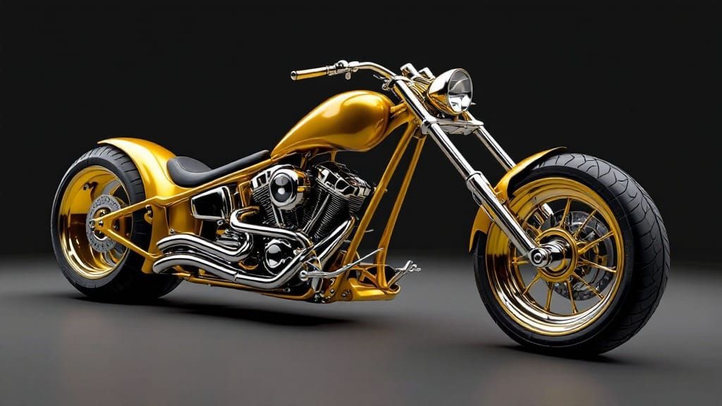 High-End Custom Choppers in 3D Rendered Style