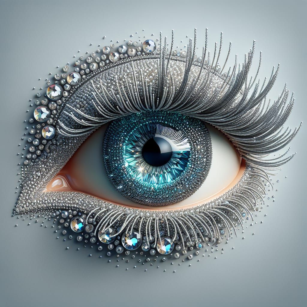 Diamond Eye Concept Art: Hyperrealistic Blue Pupil