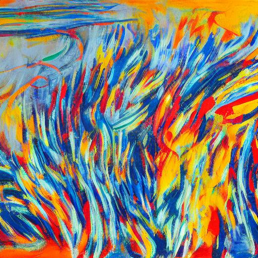 Surrealist Landscape: Old Woman in Expressionist Snowscape