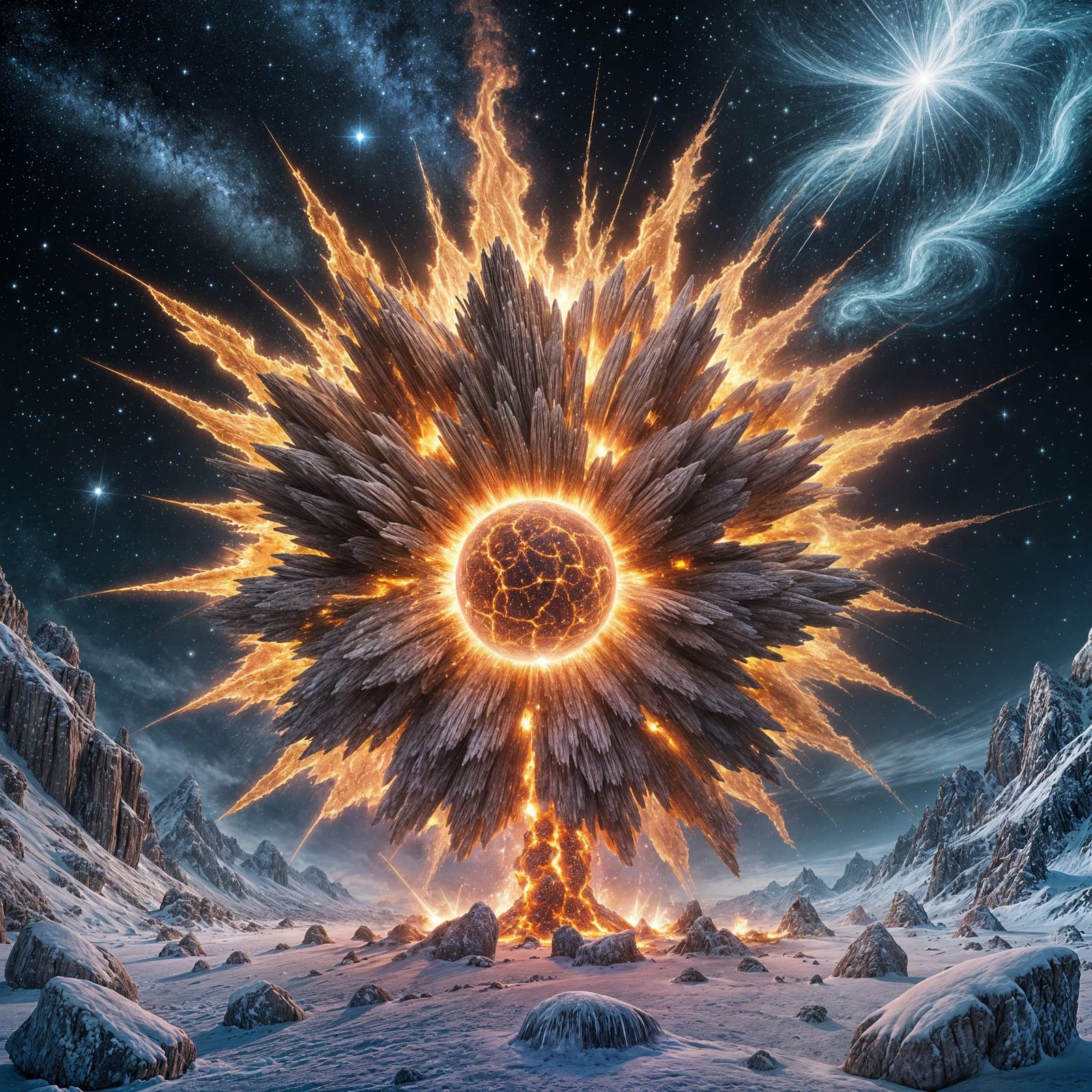 Cosmic Explosion with Cinematic Lighting