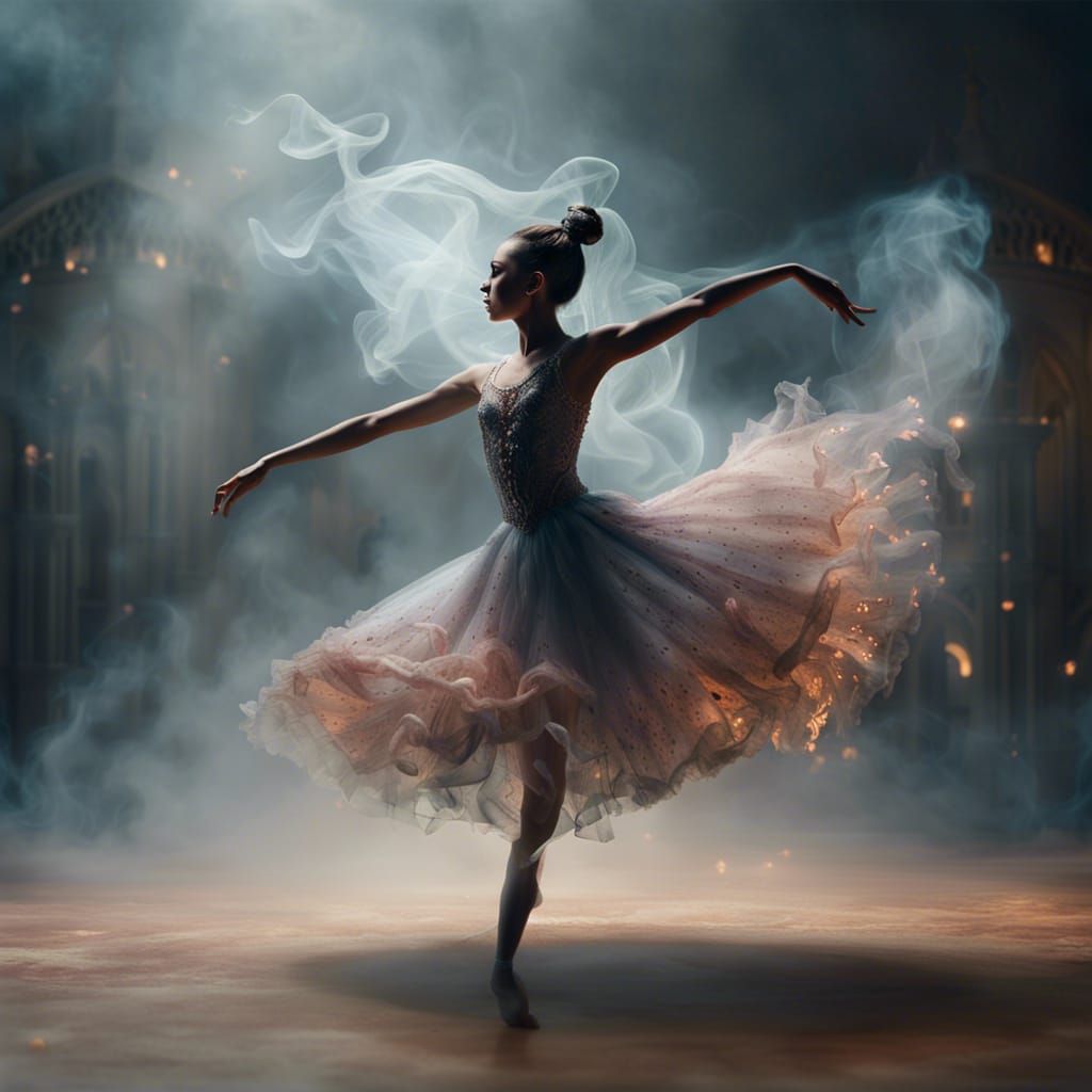 Ethereal Ballerina Dance: Ghibli-Inspired Surreal Art