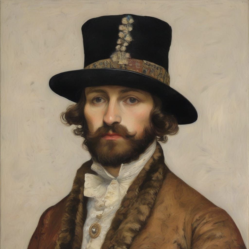 Stern Reserve Major in Fur Hat Holds Granite with Bandura To...