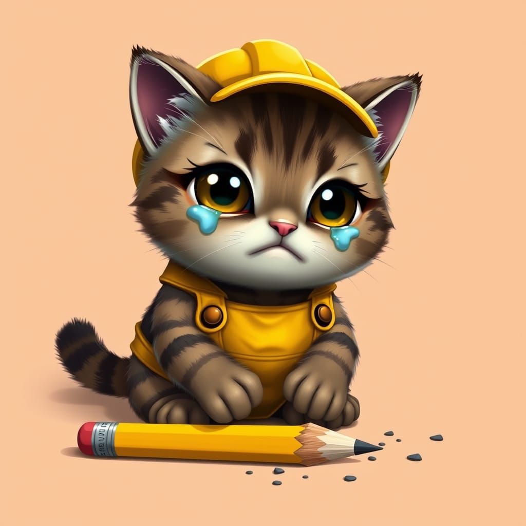 a broken yellow pencil