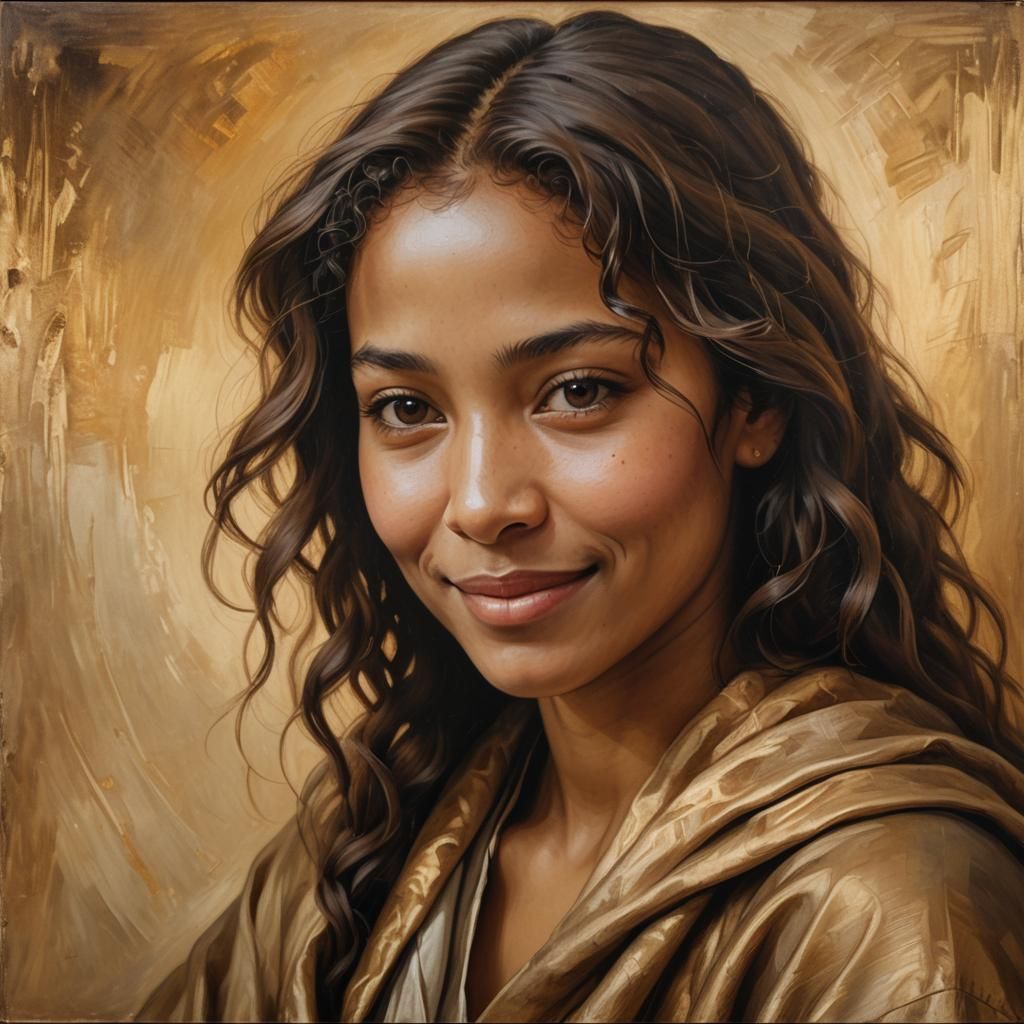 Enigmatic Woman in the Style of Da Vinci