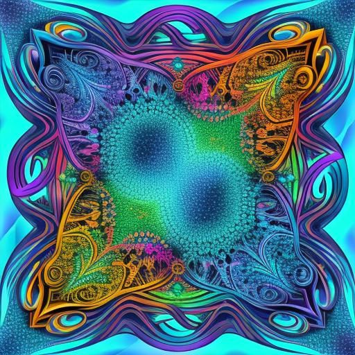 Abstract Flowing Liquid Art with Fractal Patterns