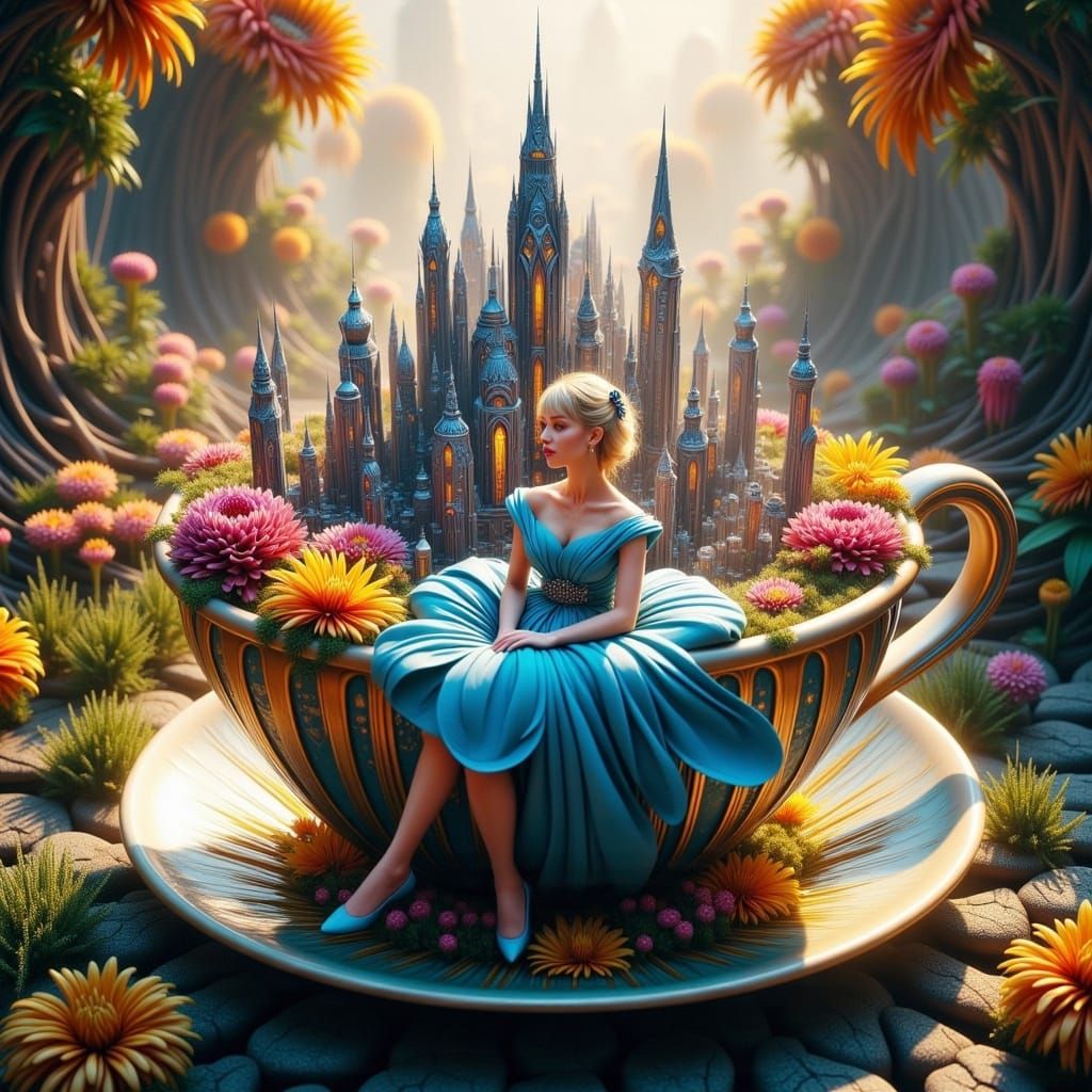 Alice in Bloomopolis: Gothic Metropolis on a Teacup