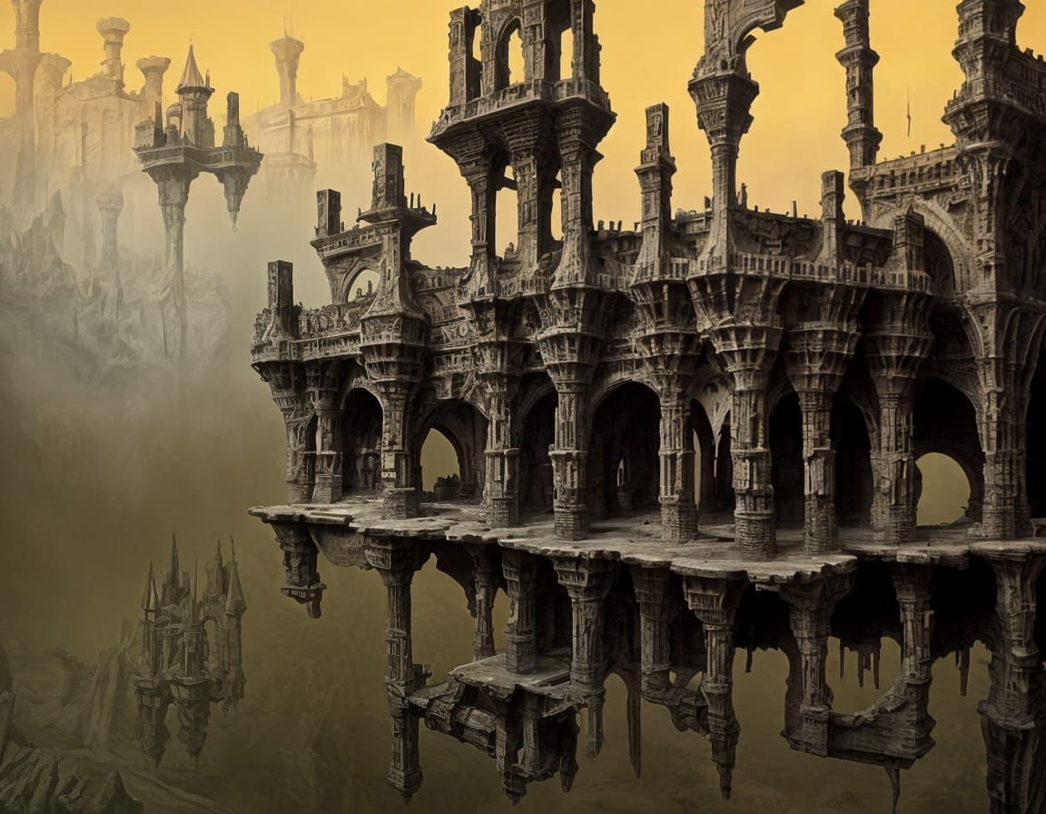 Surreal Castle in a Dreamlike Atmosphere