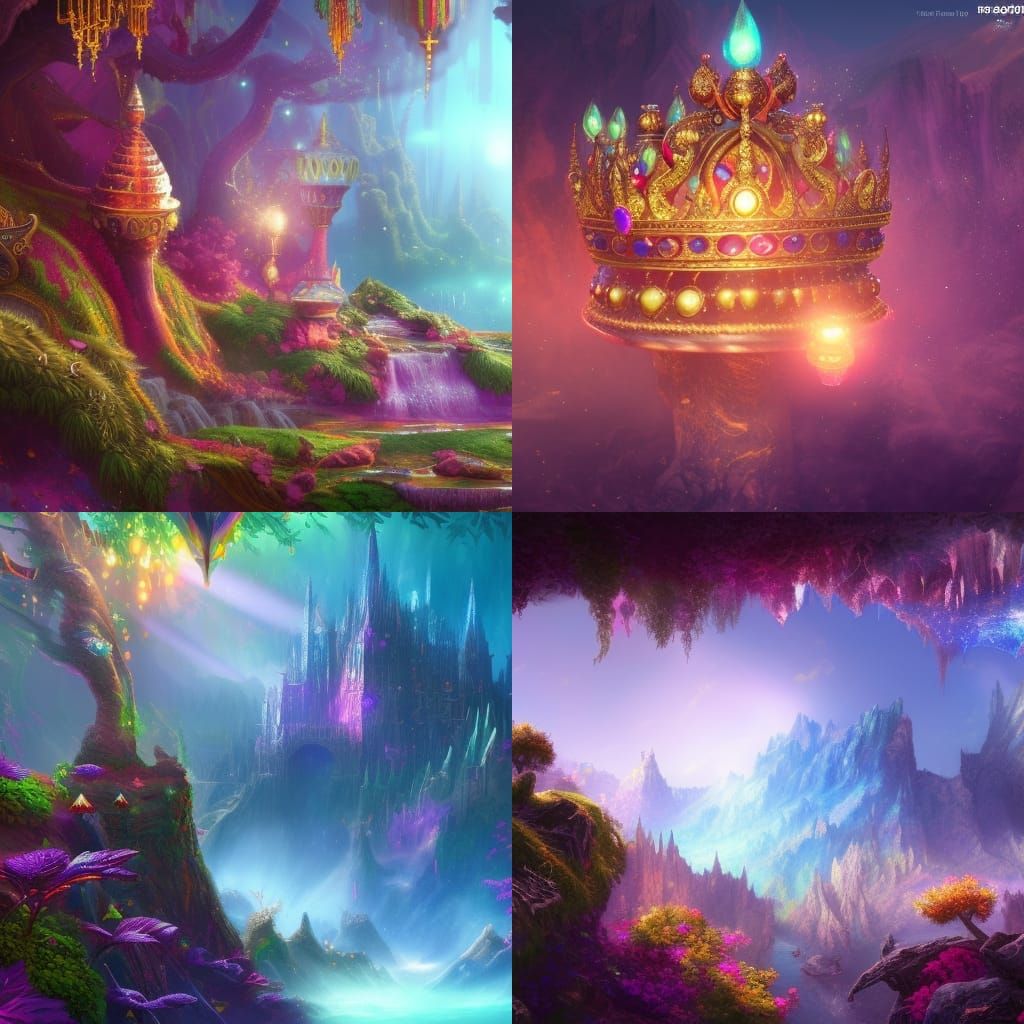 Gems and Crown: Fantasy Art in Vibrant Colors