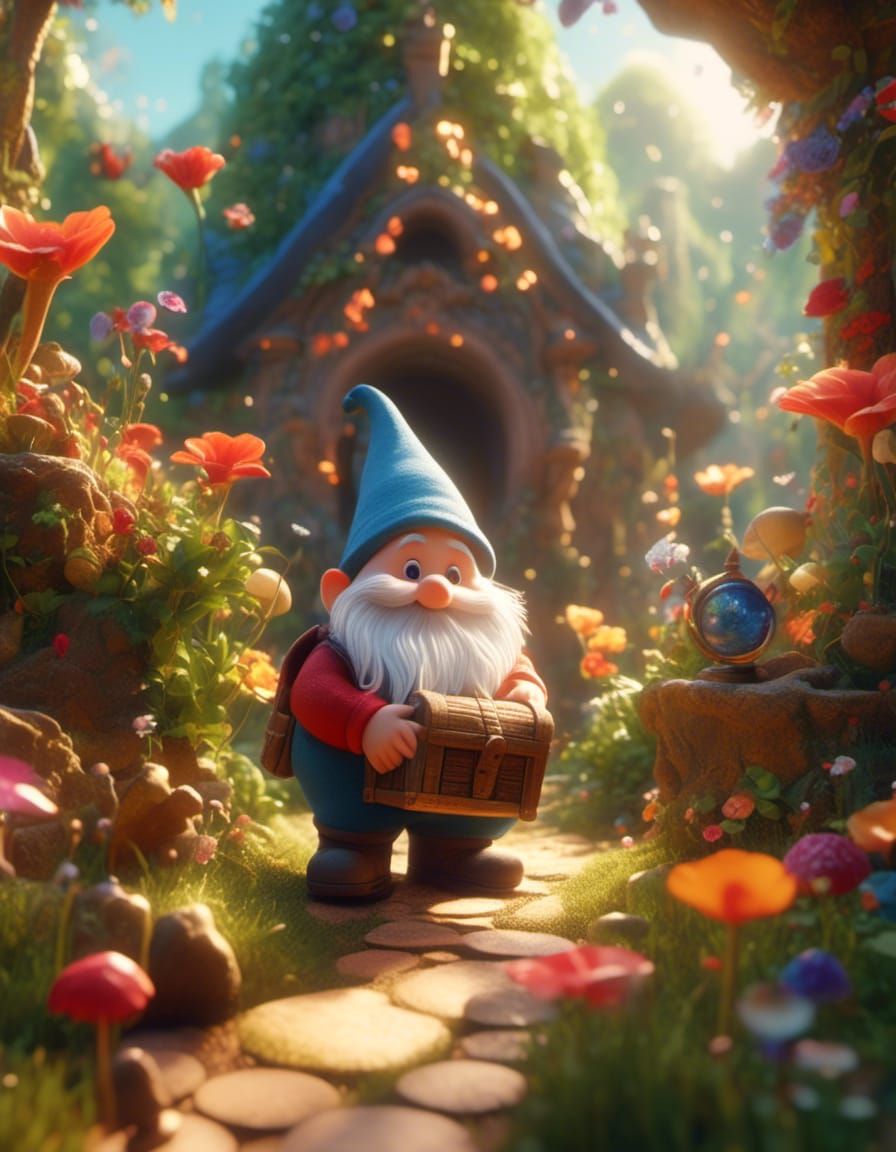 Gnome's Treasure Hunt in Enchanted Garden