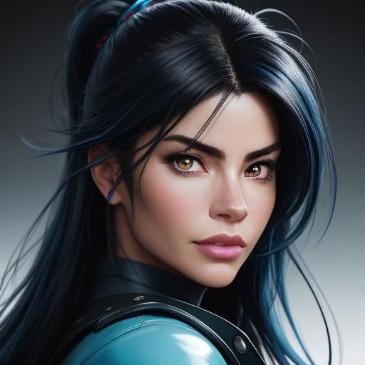 Anime Portrait of Woman with Glowing Goggles