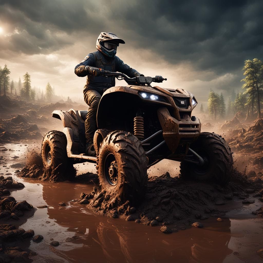ATV Mudding: Detailed Fantasy Concept Art