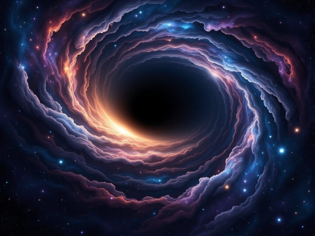 Cosmic Wormhole Devours Galaxy in Deep Colors