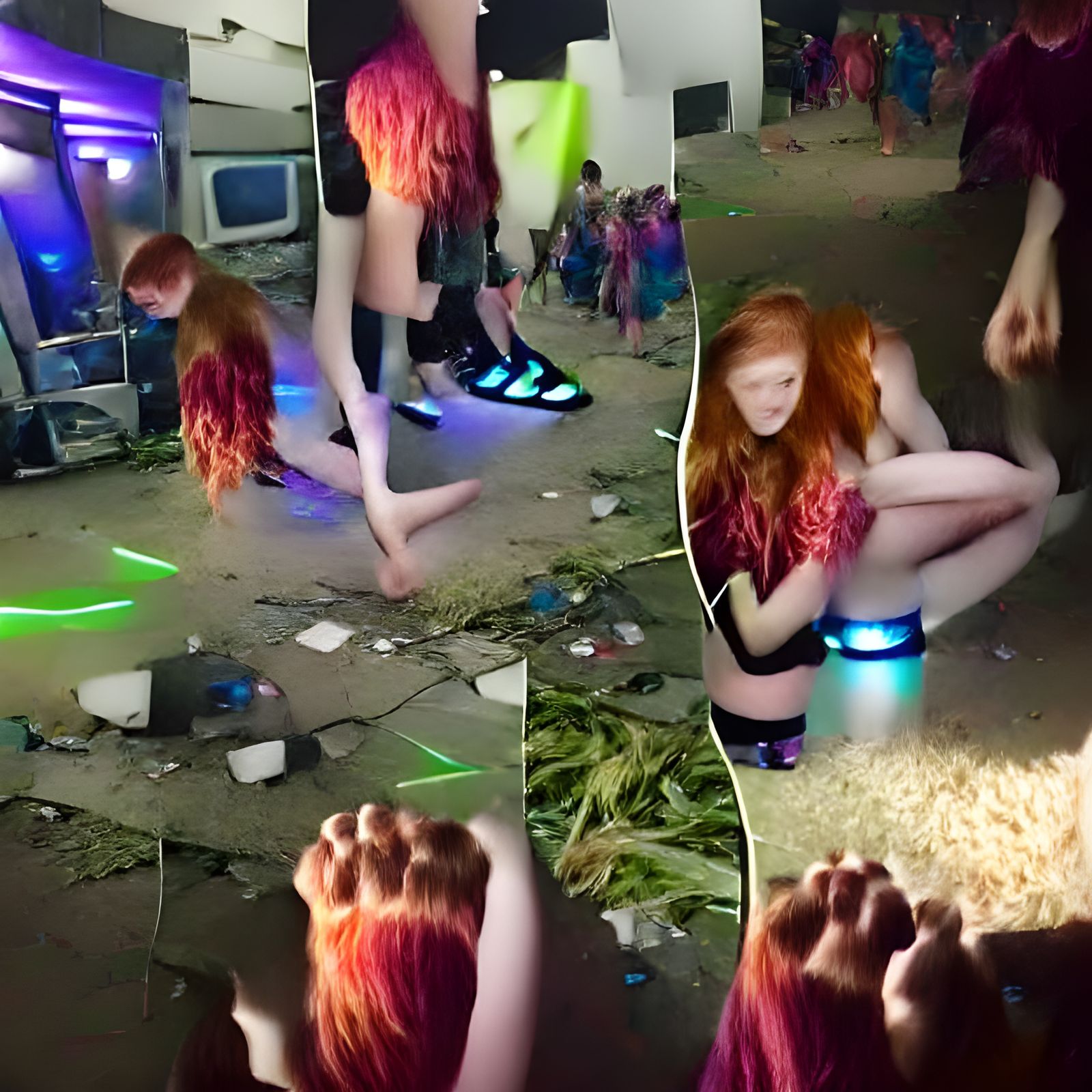 Redhead Dances at a Futuristic Rave