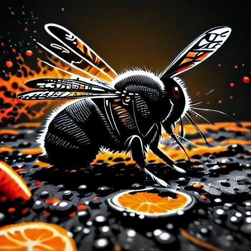 Detailed Black Rabbit Matte Painting in 8k