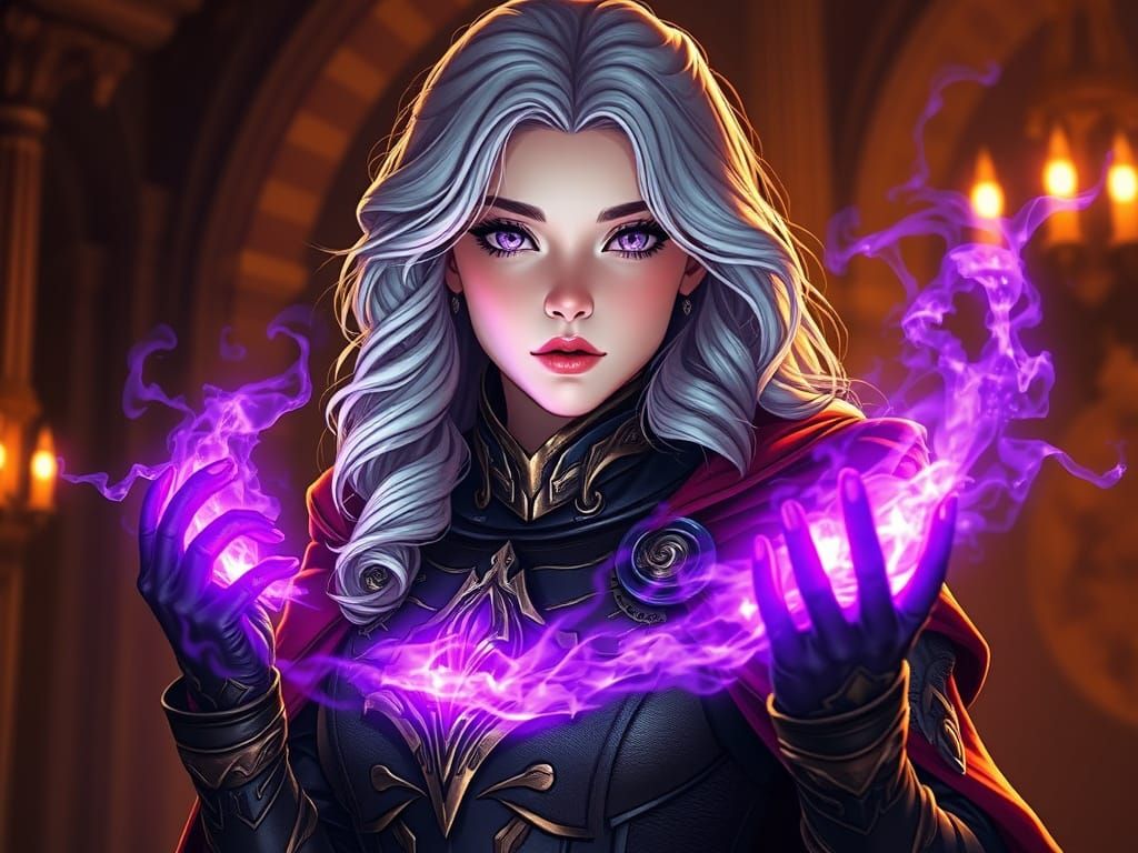 Magic Woman in Anime Style